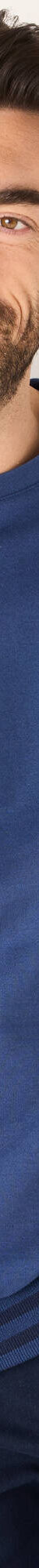 Sweat col rond molleton gratté détails rayés contrastés (bleu denim) Sweat col rond molleton gratté détails rayés contrastés (bleu denim)